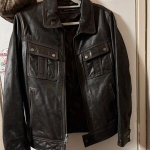 Wilsons Leather Dark Brown Bomber Jacket